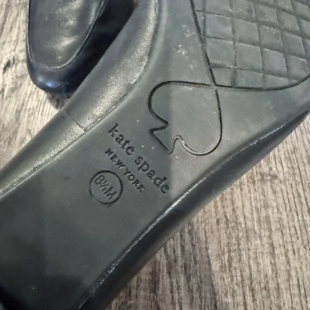 Kate Spade Loafers‎ Women's 8.5 M Loafer Heels Black Leather